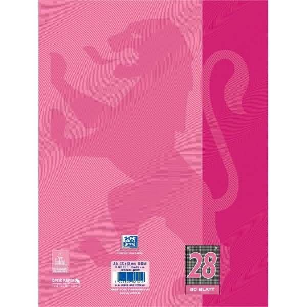 Collegeblock Touch A4+ kariert 80 Blatt Optik-Paper pink