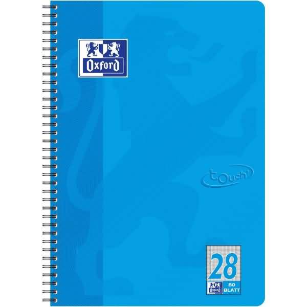 Collegeblock Touch A4+ kariert 80 Blatt Optik-Paper meerblau
