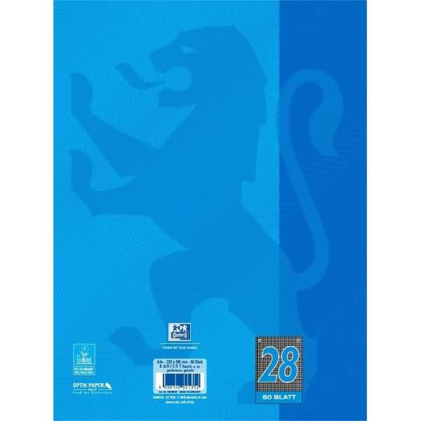 Collegeblock Touch A4+ kariert 80 Blatt Optik-Paper meerblau