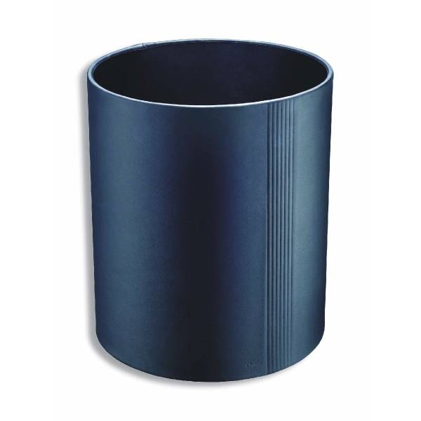 Papierkorb La Linea Leder schwarz