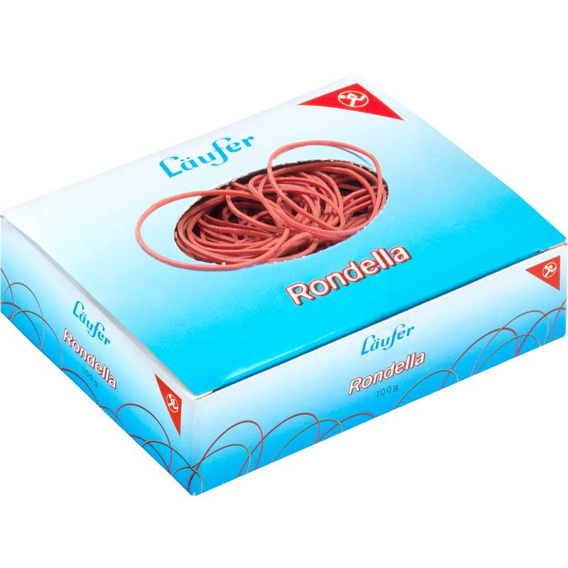 Läufer Gummiringe RONDELLA im Karton, rot, 65 mm, 100 g