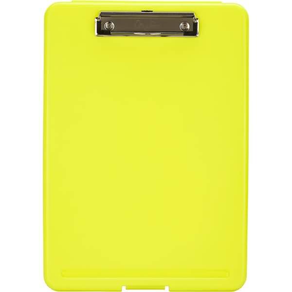 Klemmbrett A4 Kunststoff mit Dokumentenfach neongelb