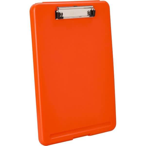 Klemmbrett A4 Kunststoff mit Dokumentenfach neonorange