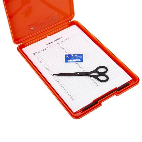 Klemmbrett A4 Kunststoff mit Dokumentenfach neonorange