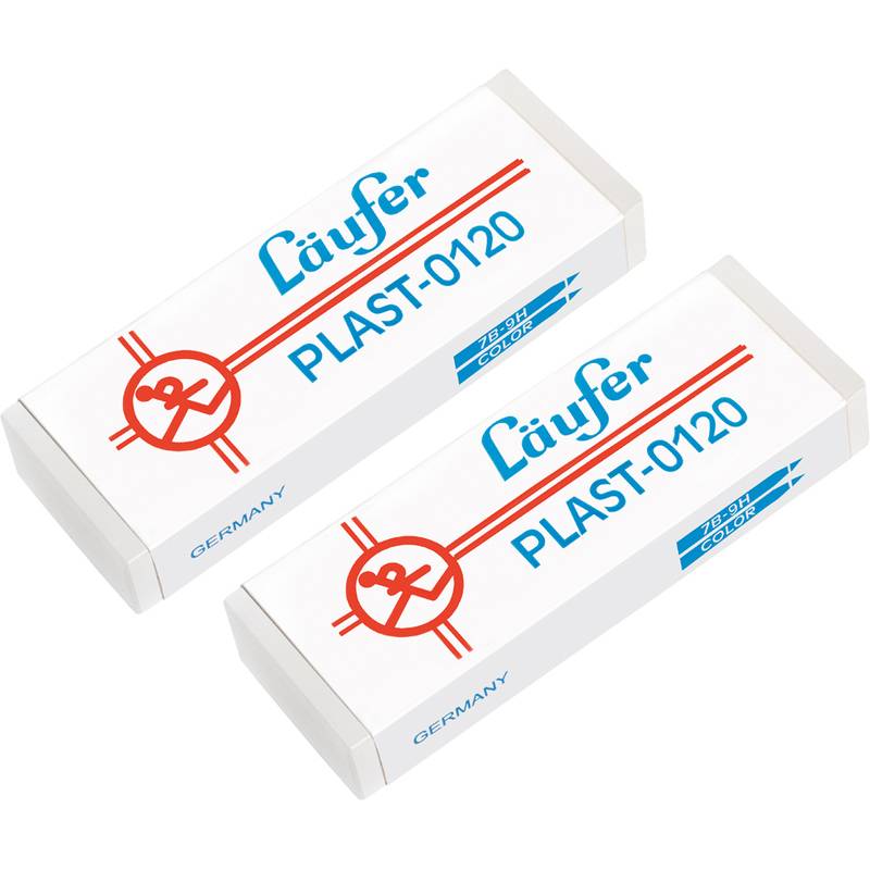Läufer Kunststoff-Radierer PLAST-0120, 2er Blisterkarte