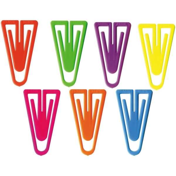 Büroklammern Plastiklips 25mm VE=100 Stück Leuchtfarben sortiert
