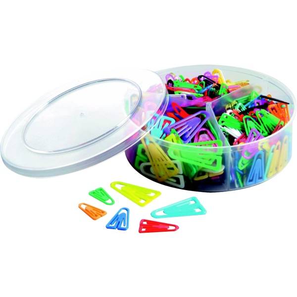 Büroklammern Plastiklips Trio 21/25/35mm VE=420 Stück Grund- und Leuchtfarben sortiert