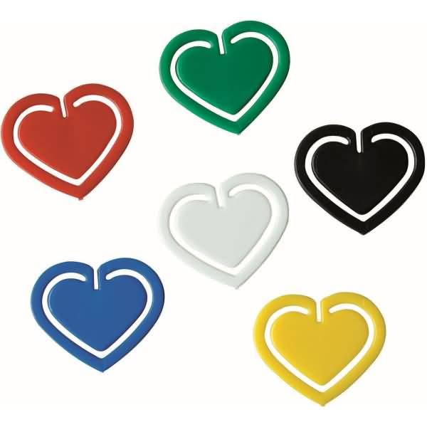 Büroklammern Herzklip 30mm VE=1000 Stück Grundfarben sortiert