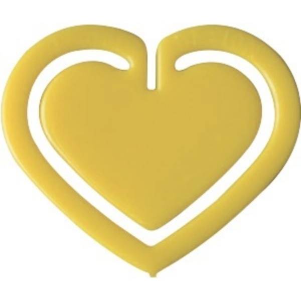 Büroklammern Herzklip 30mm VE=100 Stück gelb