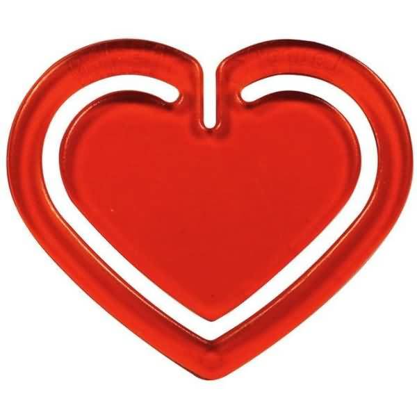 Büroklammern Herzklip 30mm VE=25 Stück kristallrot