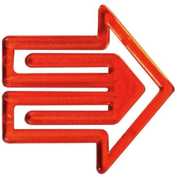 Büroklammern Pfeilklip 30mm VE=50 Stück kristallrot