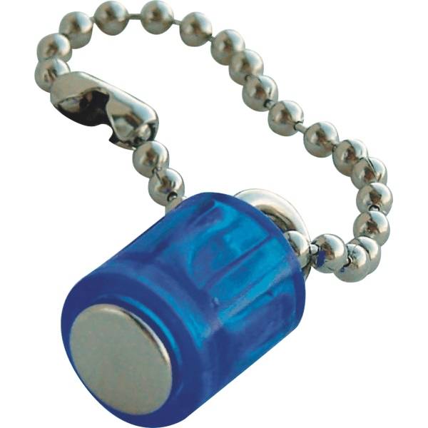 Magnet Zylinder mit Kette 14x9mm bis 1900g VE=3 Stück kristallblau