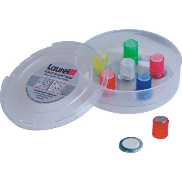 Magnet Zylinder 14x9mm bis 1900g VE=6 Stück Kristallfarben sortiert