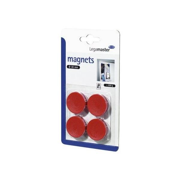 Haftmagnet 30 mm 4 Stück rot