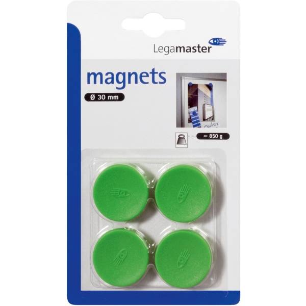 Haftmagnet 30 mm 4 Stück grün