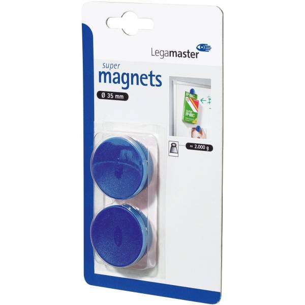 Haftmagnet 35mm 2 Stück blau