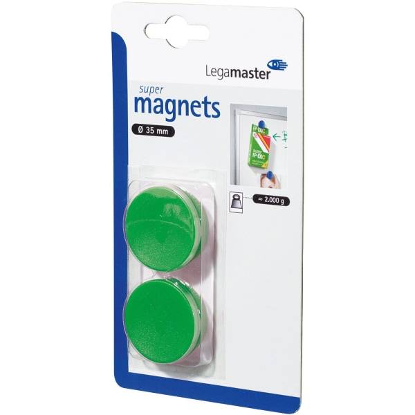 Haftmagnet 35mm 2 Stück grün