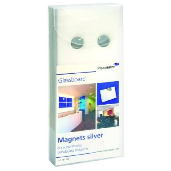 Haftmagneten für Glasboard 12mm silber VE=6 Stück