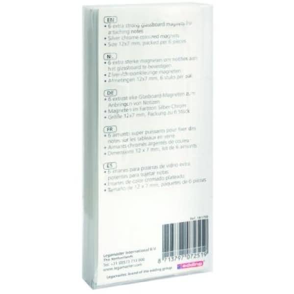 Haftmagneten für Glasboard 12mm silber VE=6 Stück