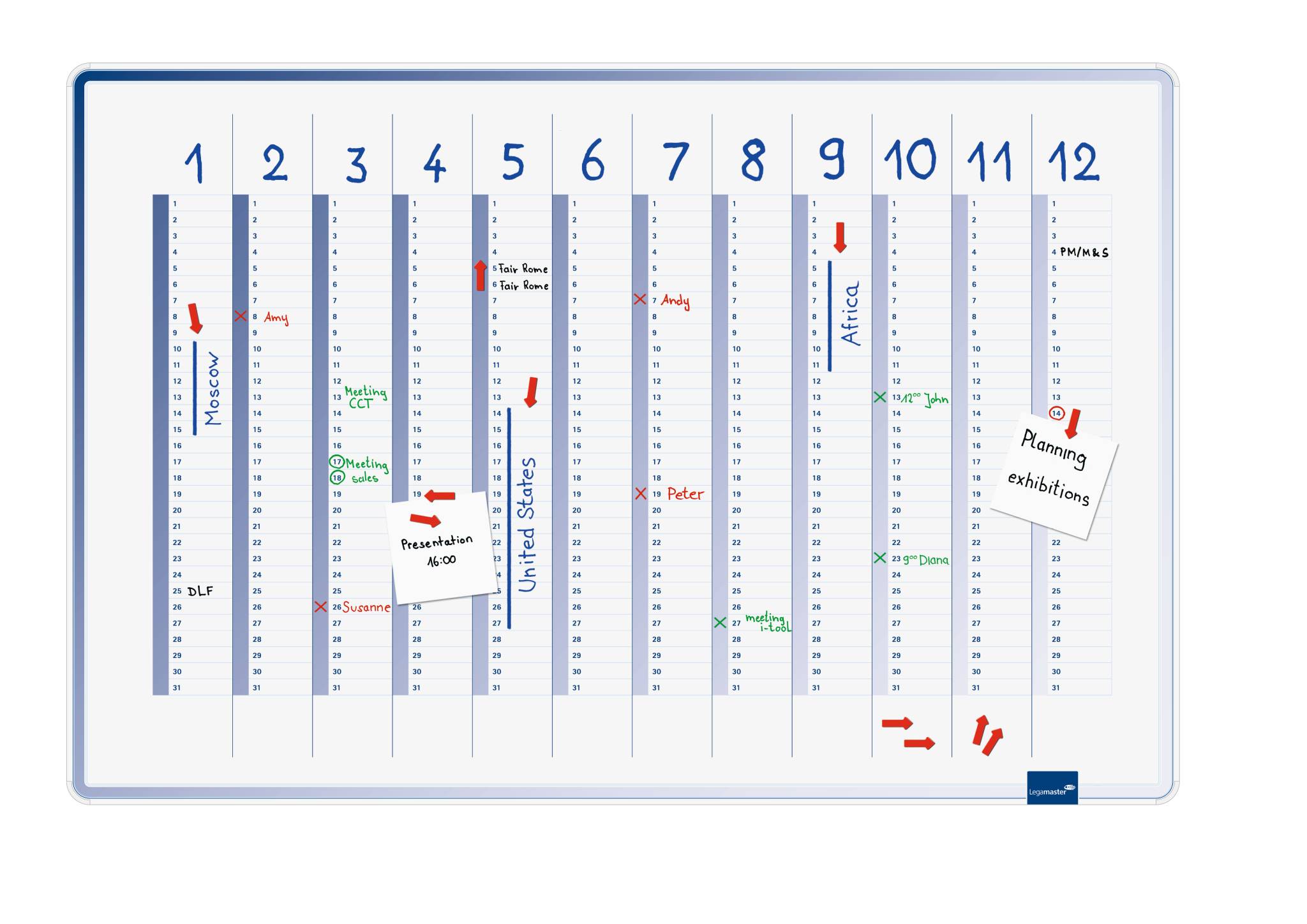 Legamaster Planungstafel Accents Linear Cool - Jahr