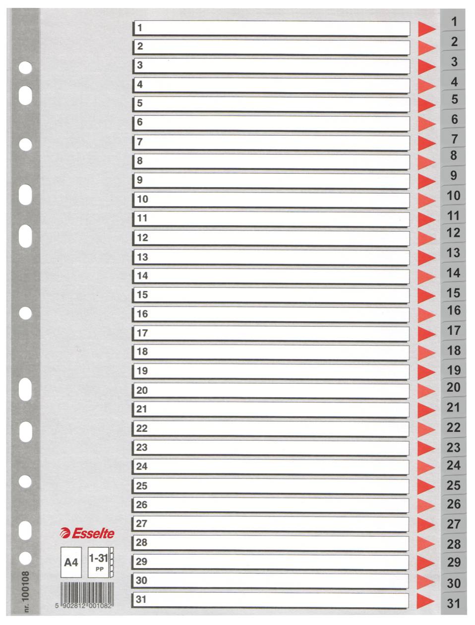 Plastikregister Zahlen