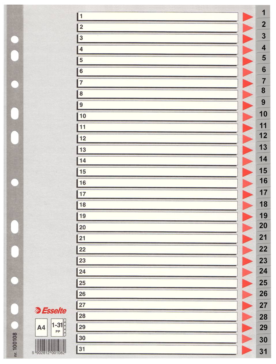 Plastikregister Zahlen