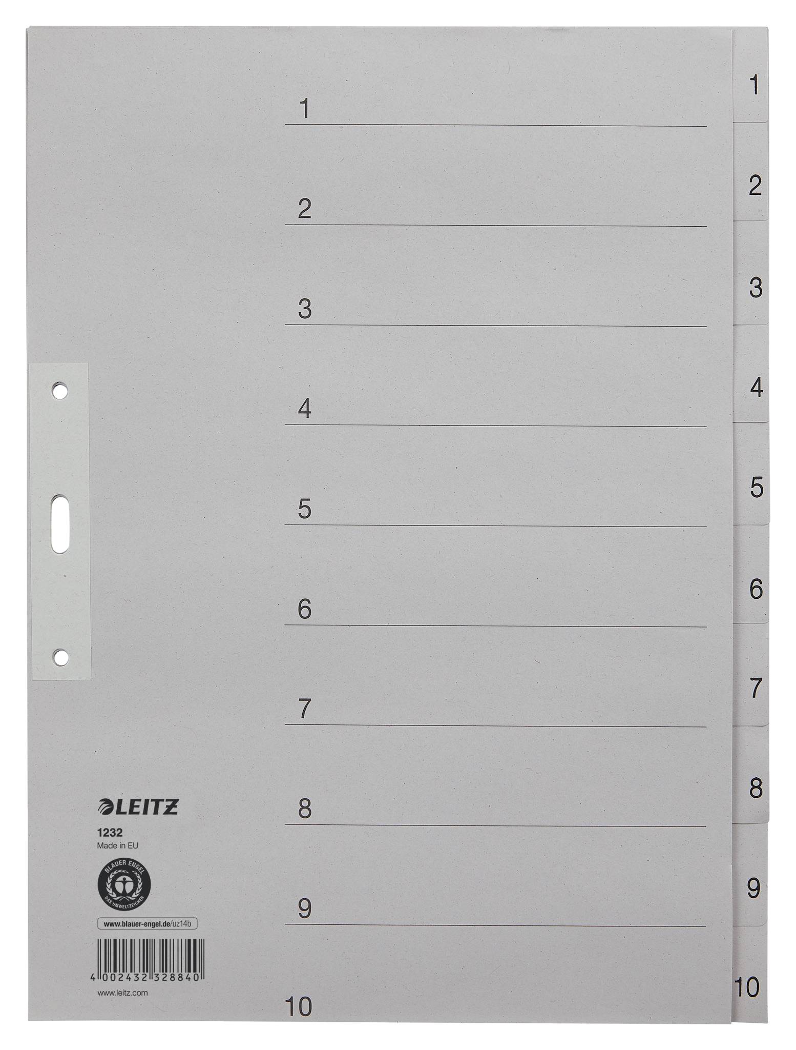 Papierregister Zahlen