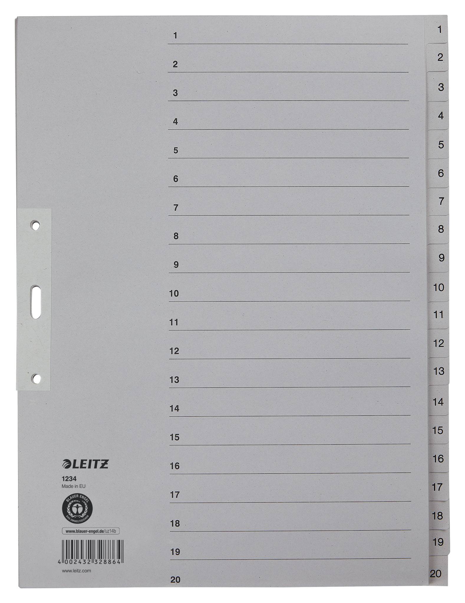 Papierregister Zahlen