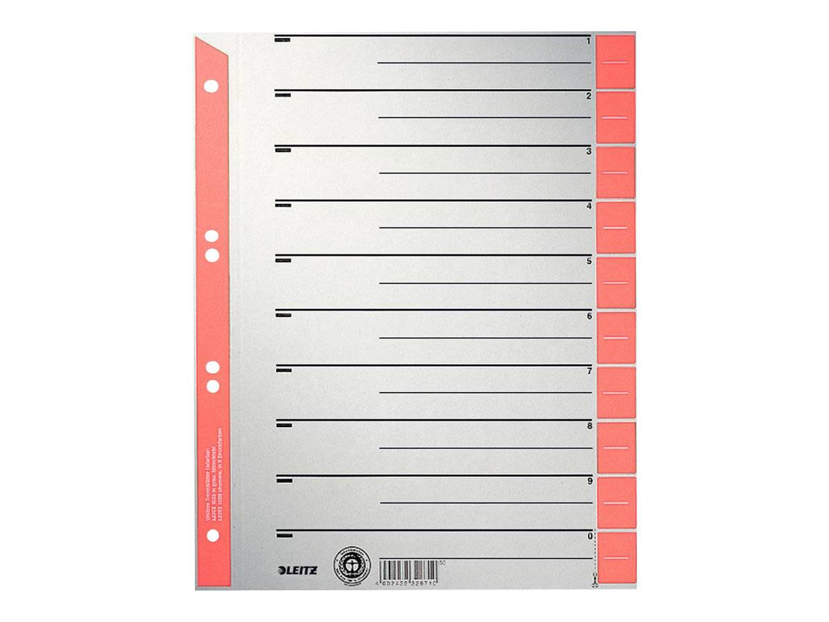 Esselte Leitz Trennelement - 10 Teile - vorgedruckt: 0-9 - für A4 (210 x 297 mm)