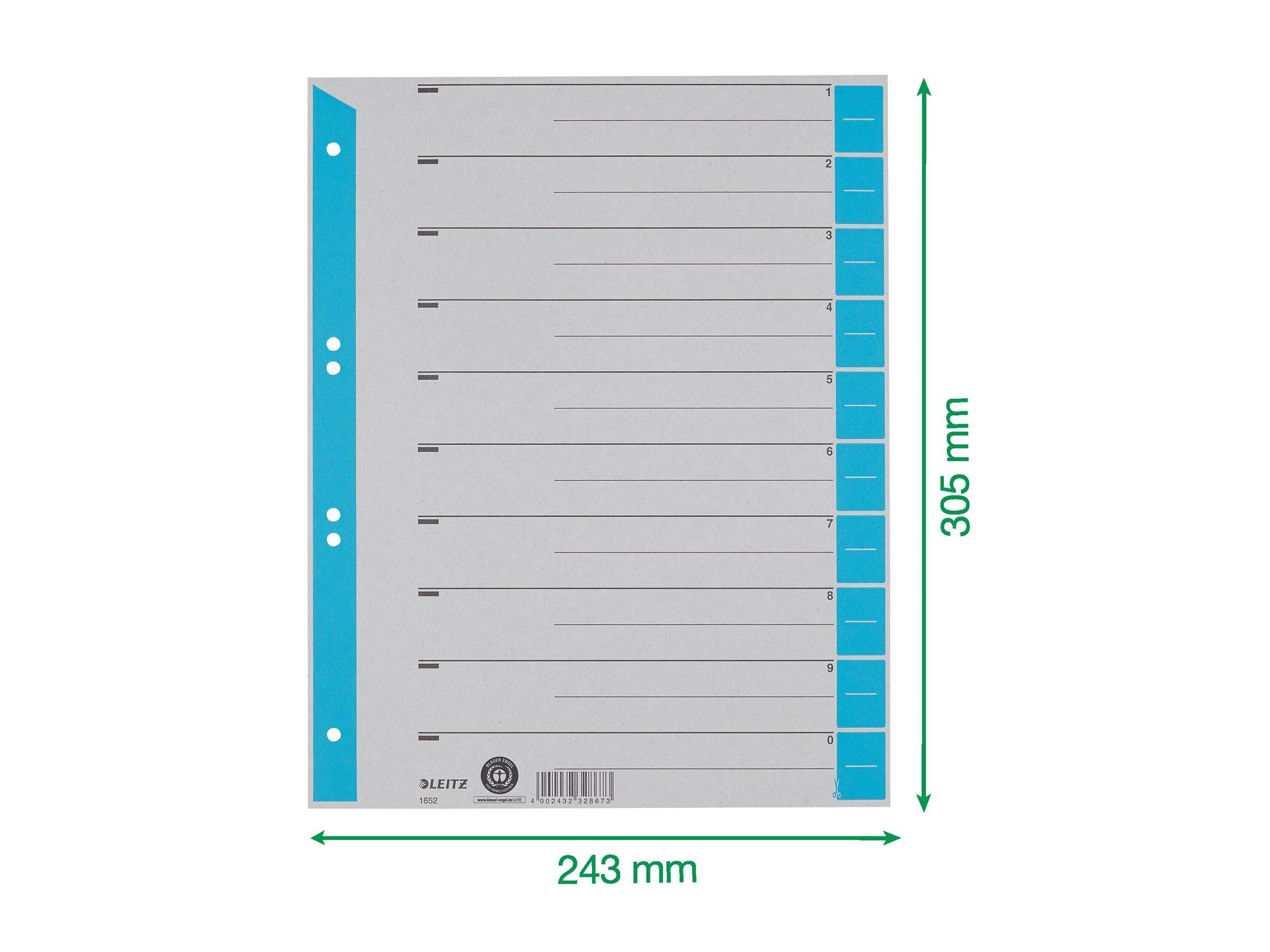 Esselte Leitz Trennelement - 10 Teile - vorgedruckt: 0-9 - für A4 (210 x 297 mm)
