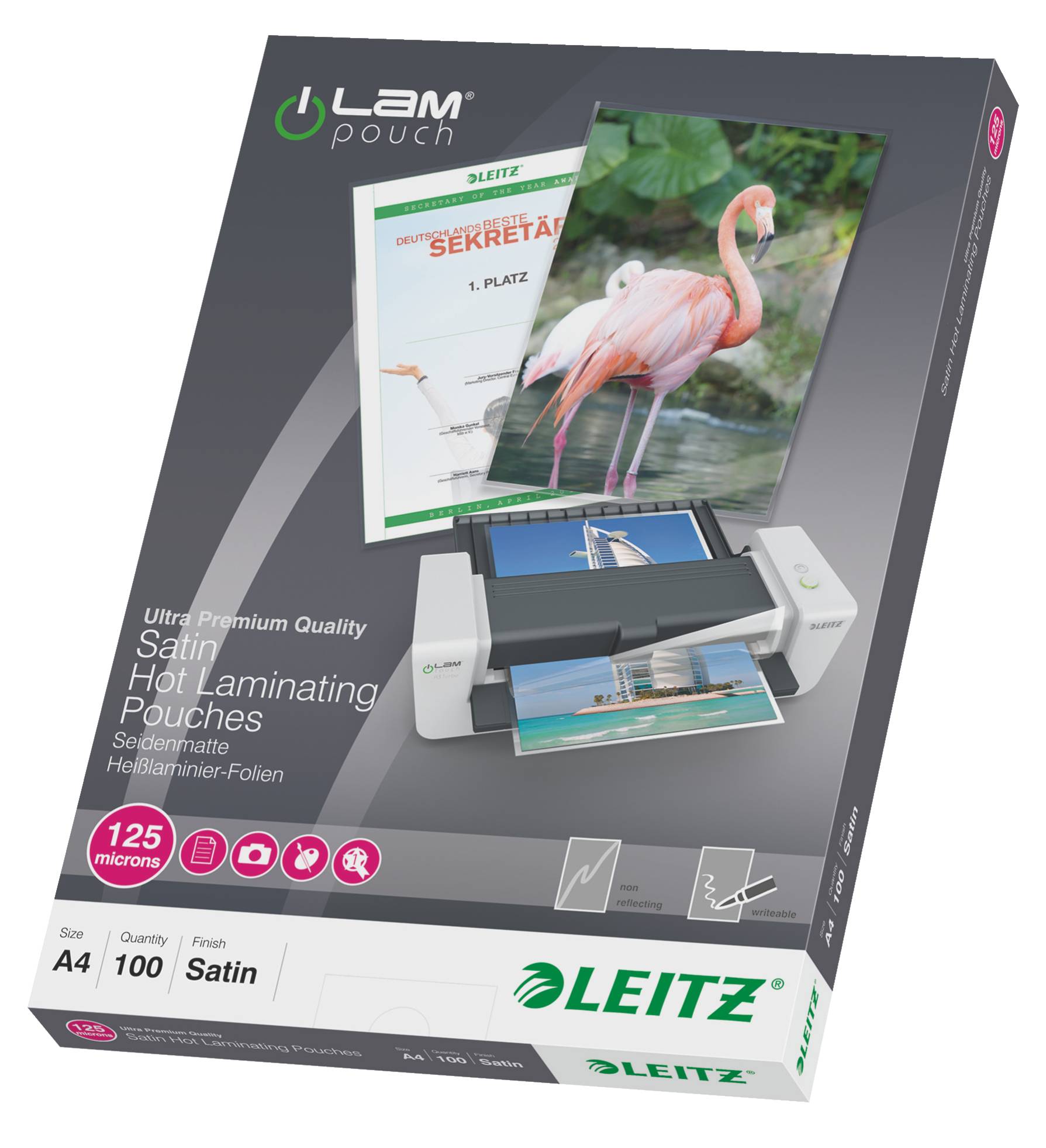 Esselte Leitz 125 Mikron - 100er-Pack - klar - Matte Clear