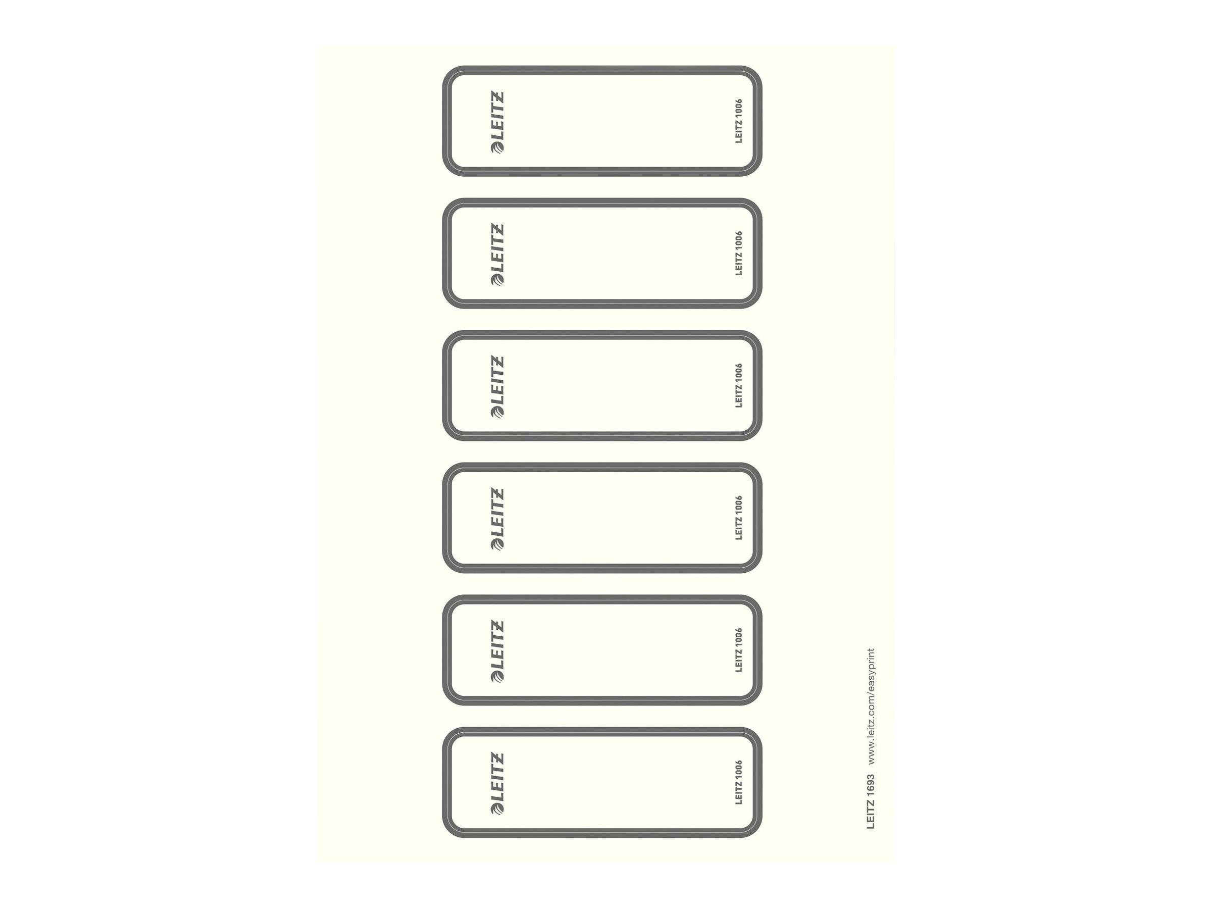 ESSELTE LEITZ - Leitz narrow / short - Ordneretiketten - für A4, C4 - Grau (Packung mit 60)
