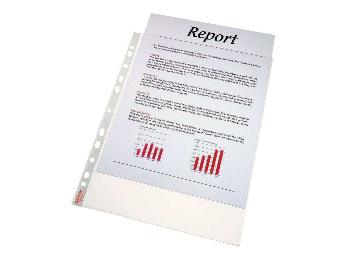 Esselte Leitz Schutzhülle - für A4 (210 x 297 mm) - Kapazität: 30 Blätter (Packung mit 100)