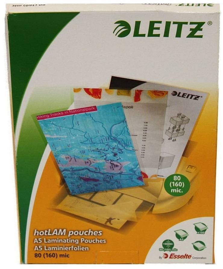 Leitz - 100 - A5 (148 x 210 mm) Taschen für Laminierung