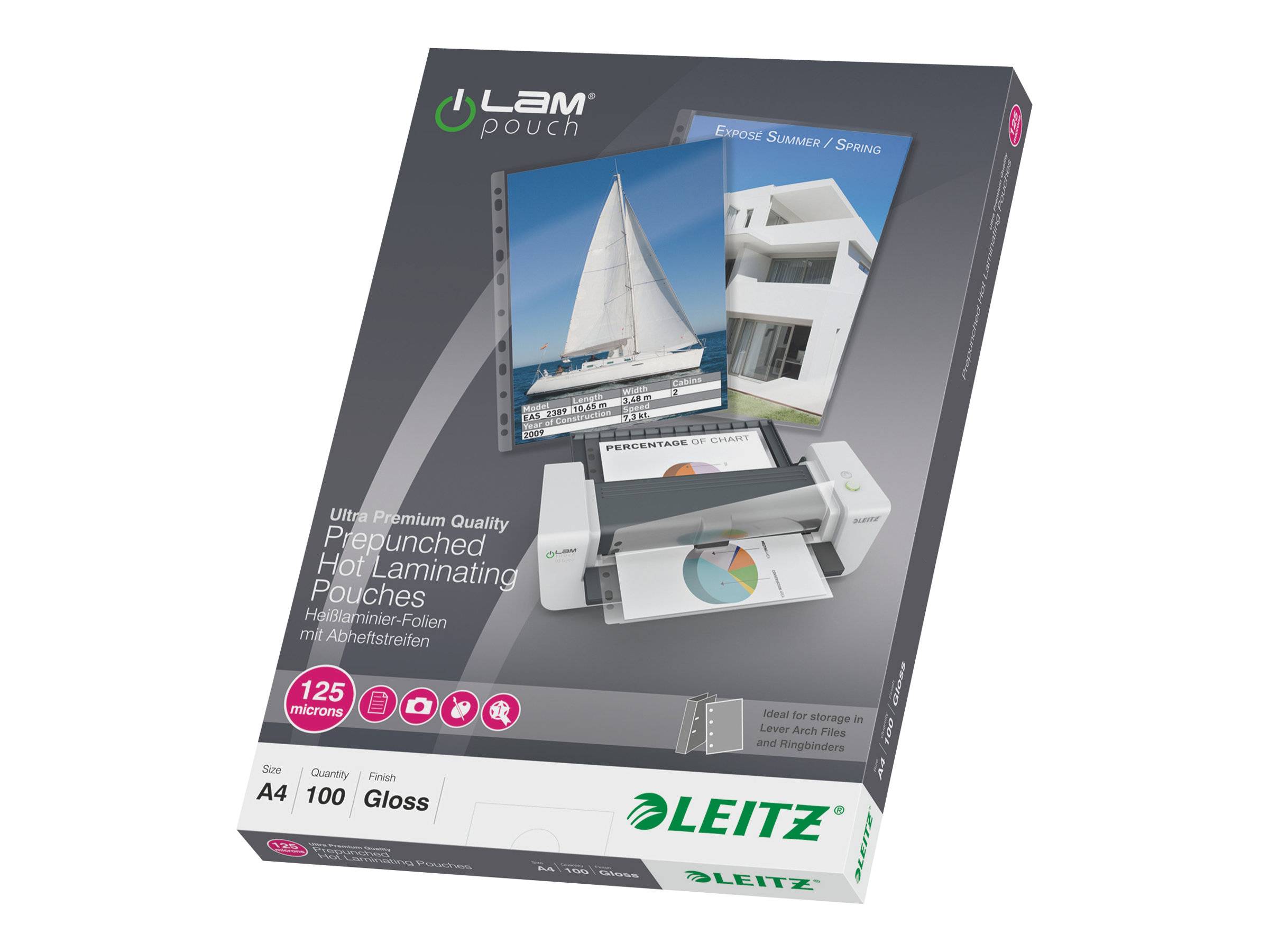 ESSELTE LEITZ - Leitz iLAM - Glänzend, kristallklar - A4 (210 x 297 mm)
