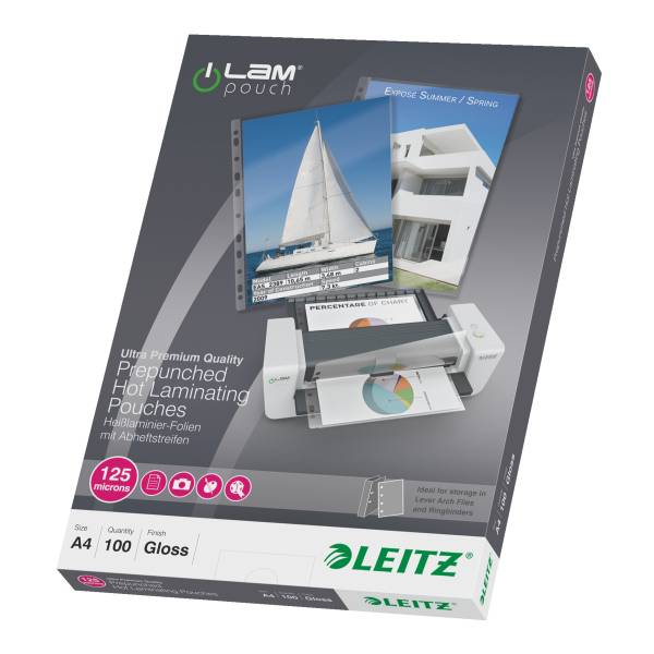 ESSELTE LEITZ - Leitz iLAM - Glänzend, kristallklar - A4 (210 x 297 mm)