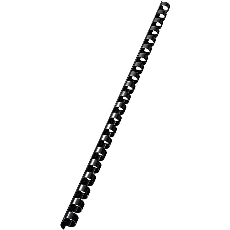 LEITZ Plastikbinderücken, DIN A4, 21 Ringe, 10 mm, schwarz
