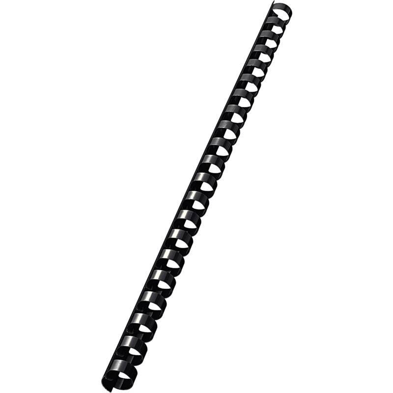 LEITZ Plastikbinderücken, DIN A4, 21 Ringe, 12 mm, schwarz