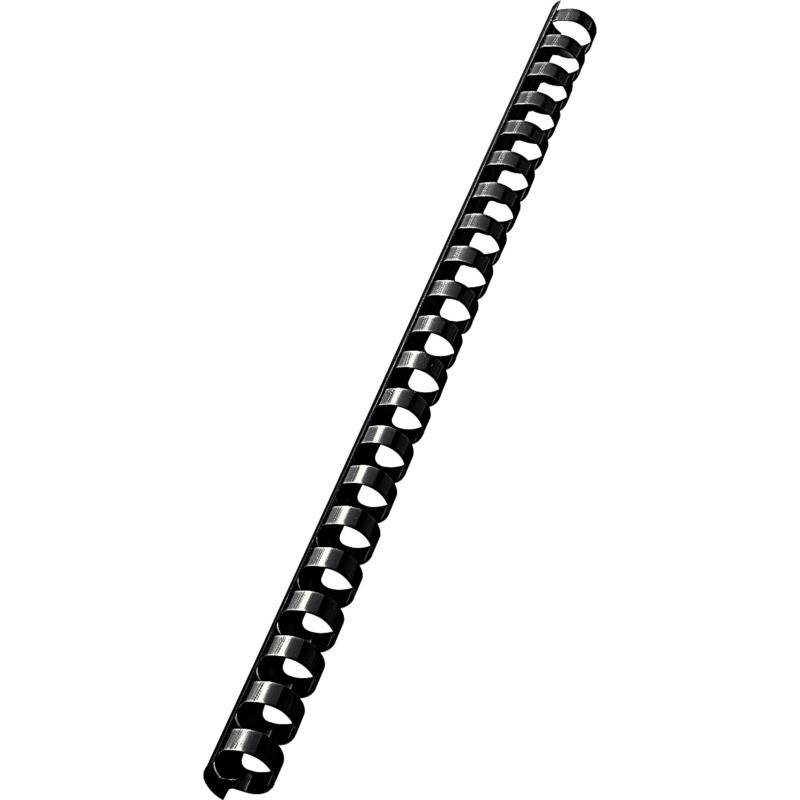 LEITZ Plastikbinderücken, DIN A4, 21 Ringe, 14 mm, schwarz