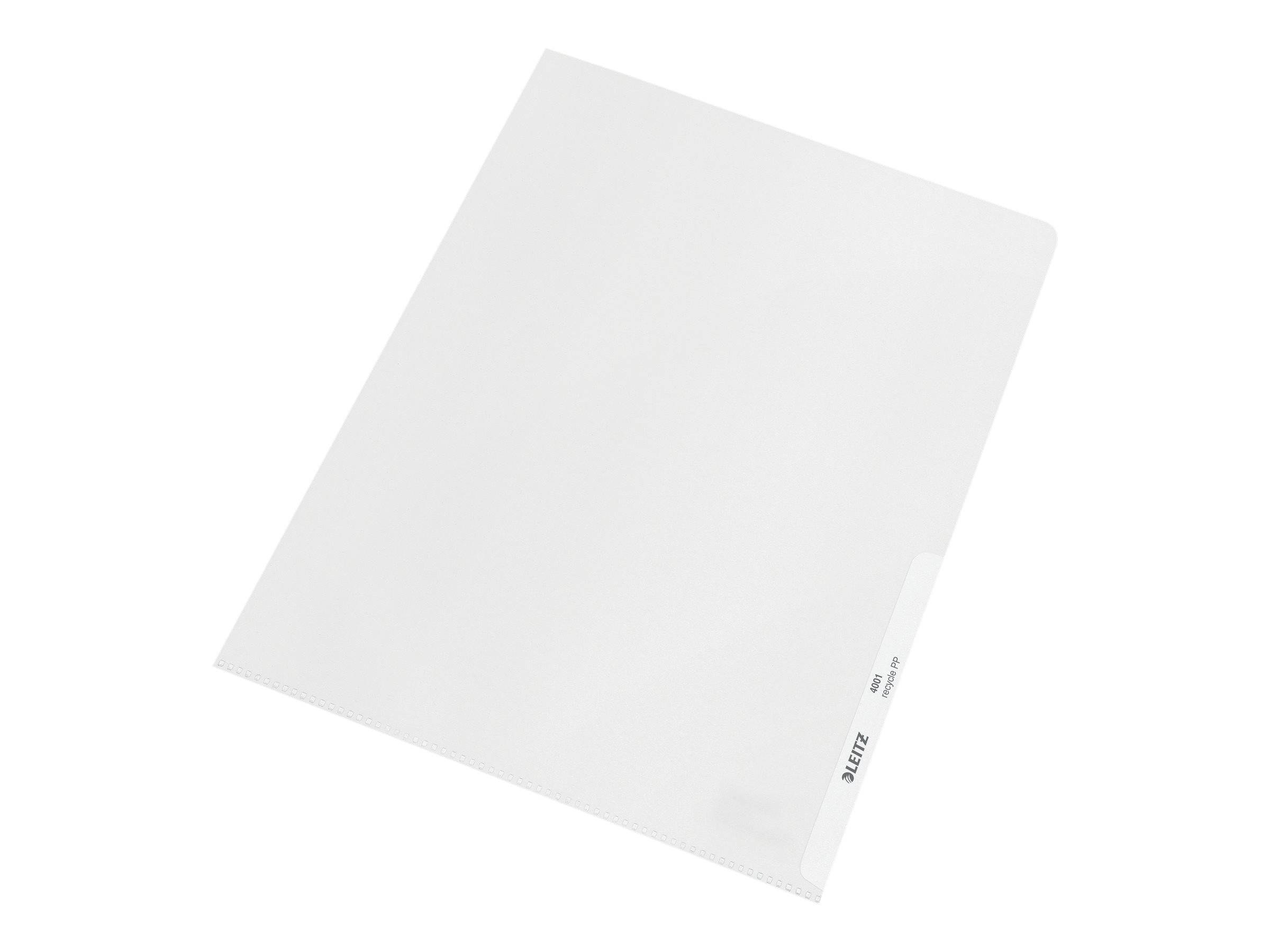 ESSELTE LEITZ - Leitz Re:cycle - L-förmiger Ordner - für A4 - Kapazität: 40 Blätter - durchsichtig (Packung mit 25)
