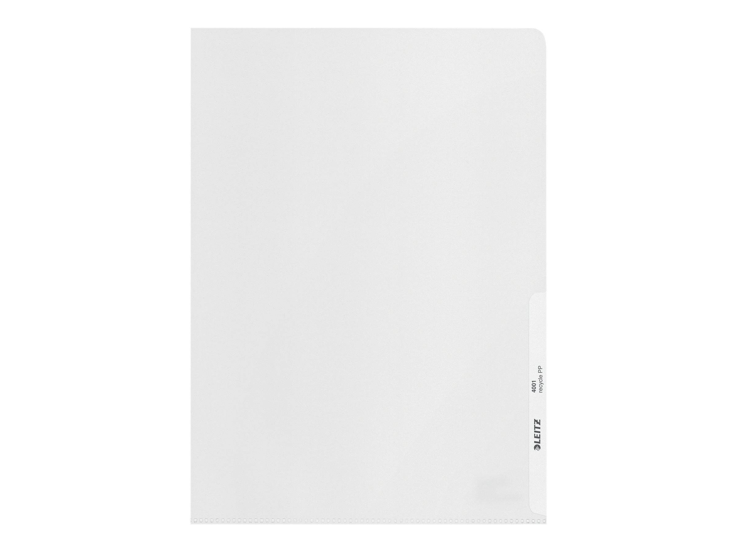 ESSELTE LEITZ - Leitz Re:cycle - L-förmiger Ordner - für A4 - Kapazität: 40 Blätter - durchsichtig (Packung mit 25)