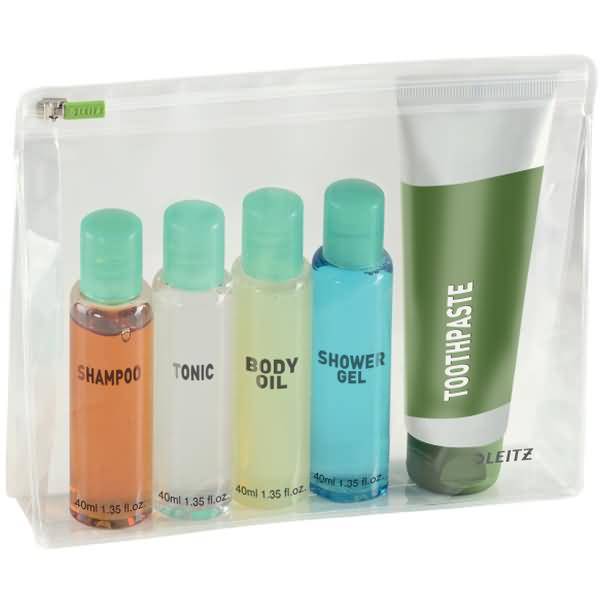 Reise-Zip-Beutel M mit Boden transparent VE=2 Stück