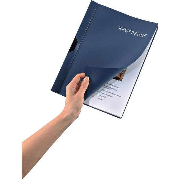 Bewerbungsset mit 2 Klemmhefter PP dunkelblau