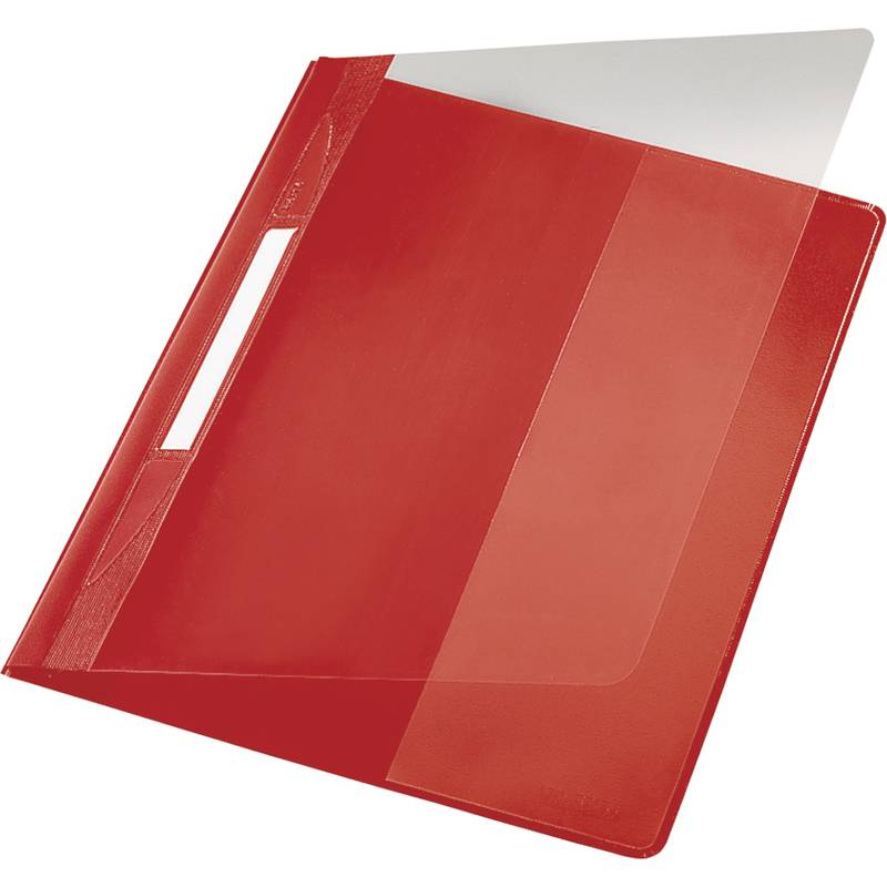 LEITZ Schnellhefter Exquisit, DIN A4 Überbreite, PVC, rot