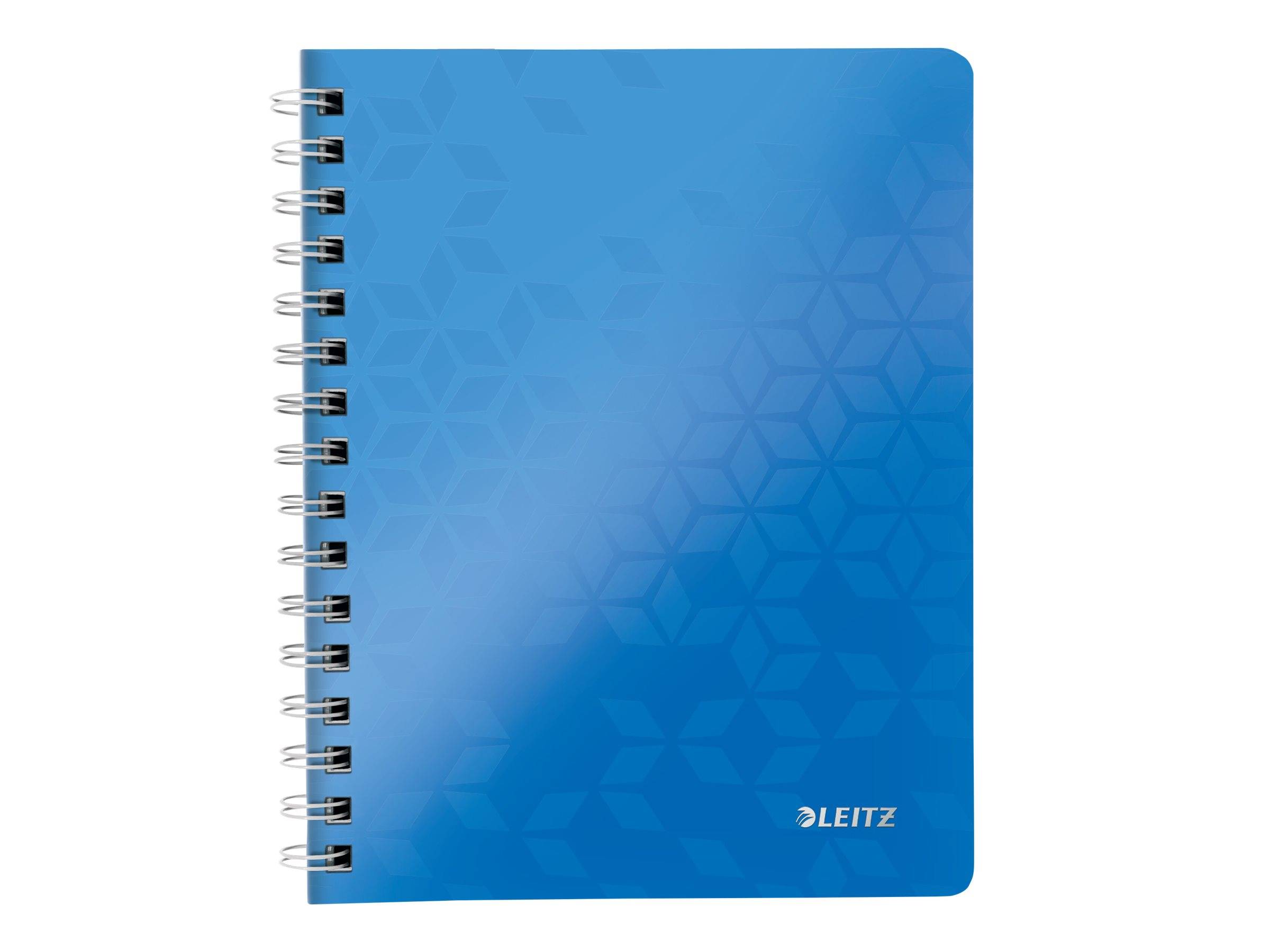 ESSELTE LEITZ - Leitz WOW - Collegeblock - drahtkammgebunden - A5 - 80 Blatt - Kariert - metallisch blau - Polypropylen
