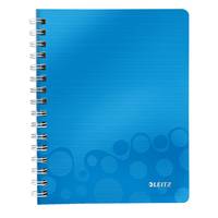 ESSELTE LEITZ - Leitz WOW - Collegeblock - drahtkammgebunden - A5 - 80 Blatt - Kariert - metallisch blau - Polypropylen