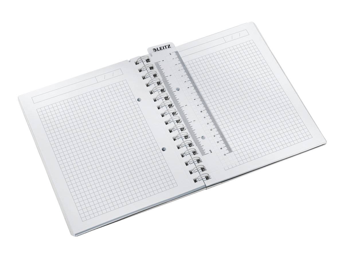 ESSELTE LEITZ - Leitz WOW - Collegeblock - drahtkammgebunden - A5 - 80 Blatt - Kariert - metallisch blau - Polypropylen