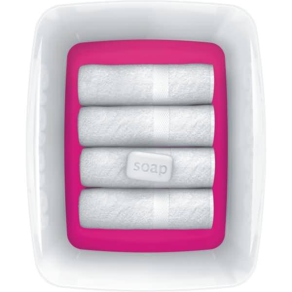 Aufbewahrungsbox myBox groß A4 mit Deckel weiß/pink