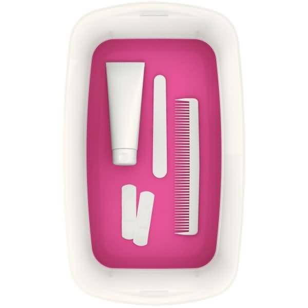 Aufbewahrungsbox MyBox Klein A5 mit Deckel ABS weiß/pink