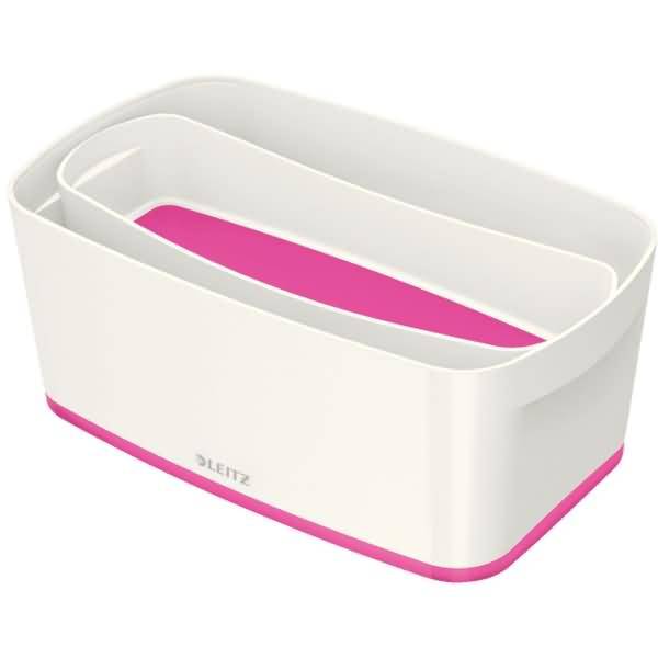 Aufbewahrungsbox MyBox Klein A5 mit Deckel ABS weiß/pink